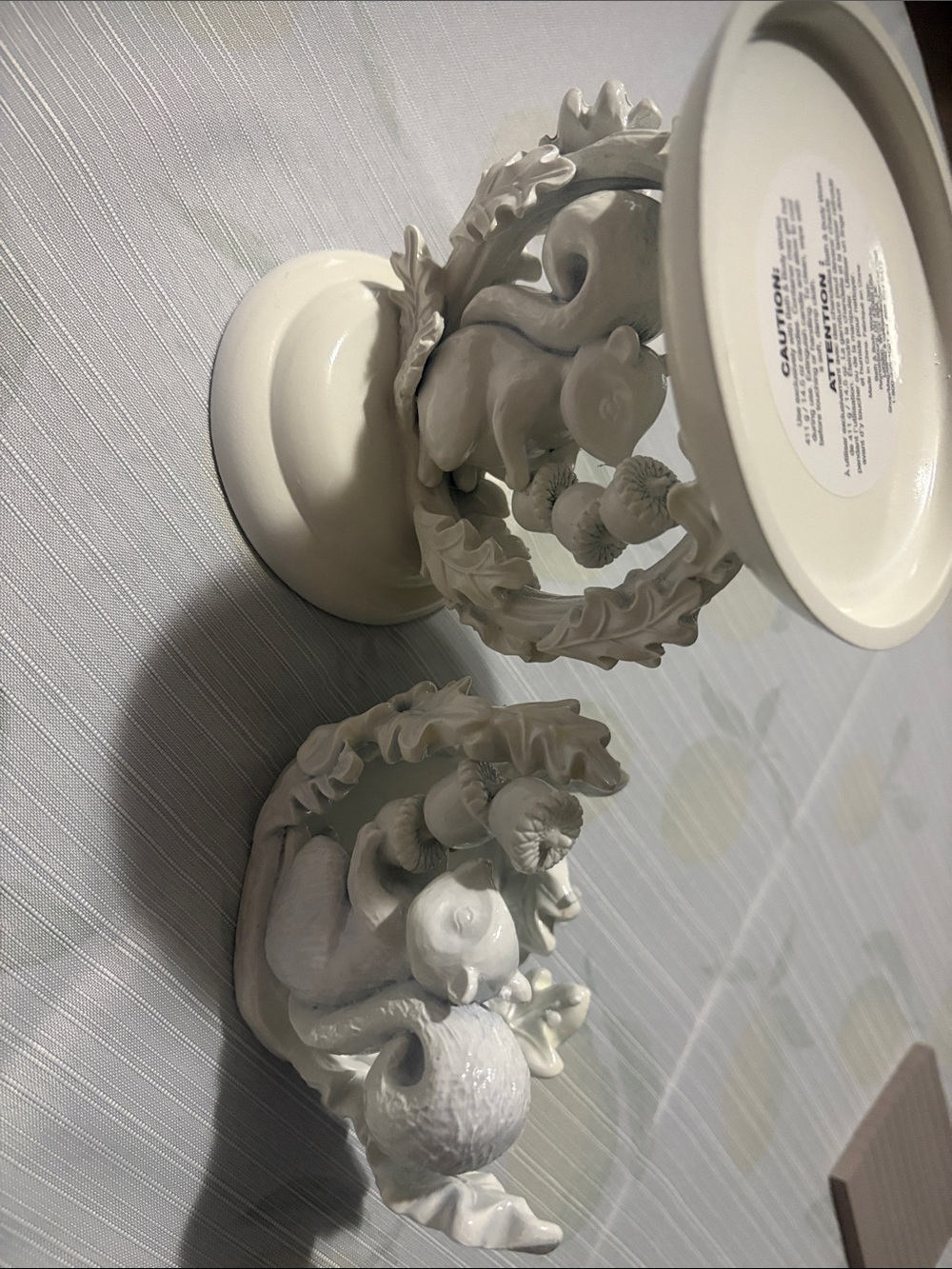 White Squirrel Candle Holder & Matching soap holder